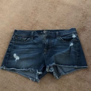 7 For All Mankind Crop Jean Shorts